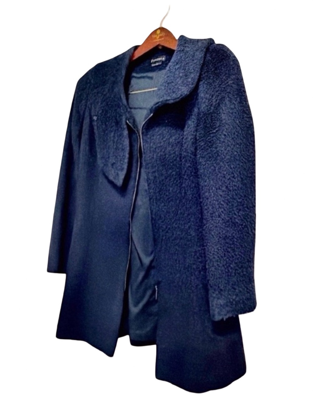 Zenobia Alpaca Wool Coat | Oversized Shawl Collar | Size 8 - Picture 7 of 15